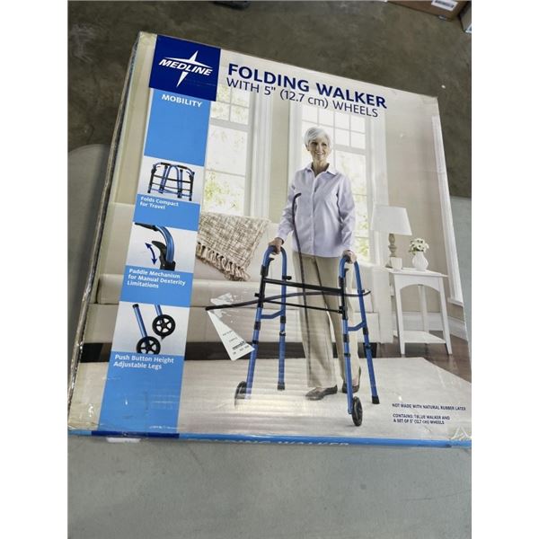 OPEN BOX MEDLINE FOLDING WALKER