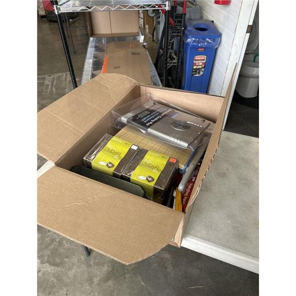 LOT OF OFFICE SUPPLIES AND BOX CUTTER