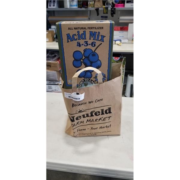 BOX AND A HALF OF DOWN TO EARTH ALL NATURAL FERTILIZER