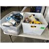 Image 1 : 2 TOTES OF MISC TOOLS AND PLUMBING SUPPLIES