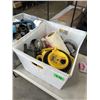 Image 2 : 2 TOTES OF MISC TOOLS AND PLUMBING SUPPLIES