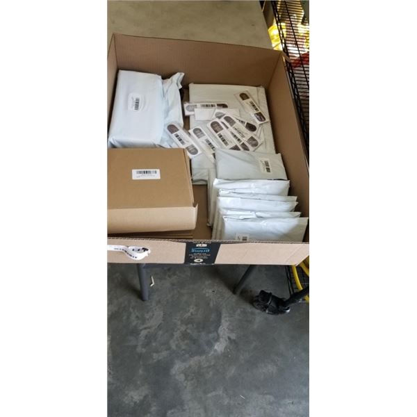 TRAY OF OVERSTOCK INCLUDING HIGHLAND FARM DOG GROUND ANCHOR AND CABAX 8X12" ACCESS PANEL AND SELF AD