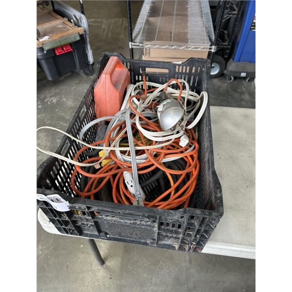 BASKET OF ELECTRICAL AND EXTENSION CORDS