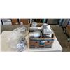 Image 1 : BOX OF TIN DUCTIING PIECES AND SHOWER FAUCET