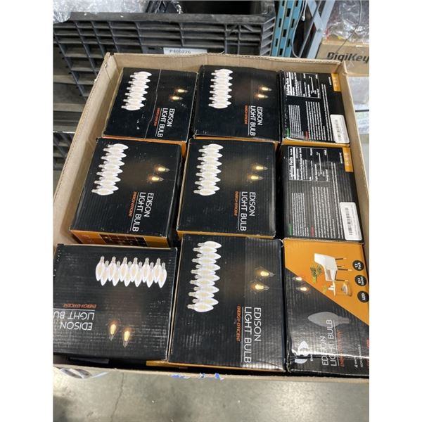 CASE OF NEW EDISON LIGHT BULBS