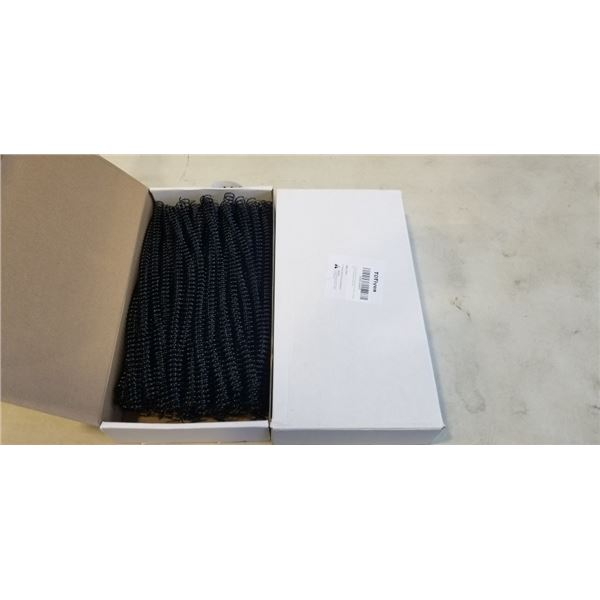 2 NEW PACKS OF PLASTIC SPIRAL BINDING COILS (100 PER PACK)