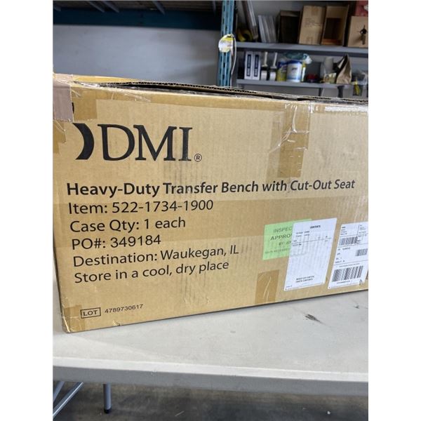 HEALTHSMART HEAVY DUTY TRANSFER BENCH WITH CUT OUT SEAT