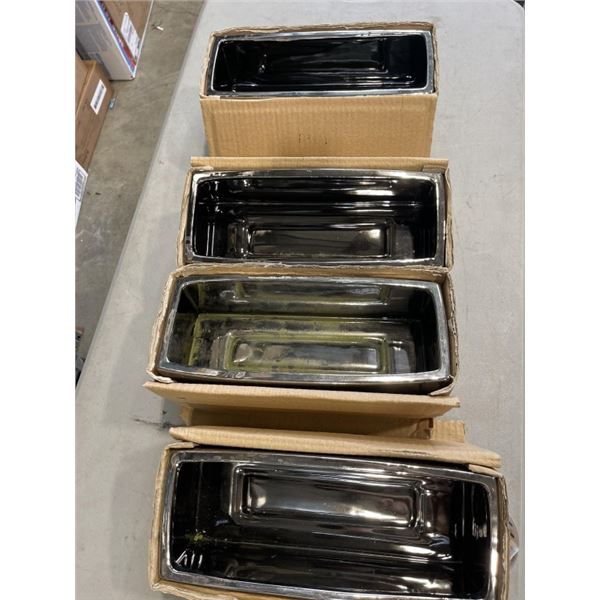 4 NEW METALLIC PLANTERS