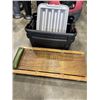 Image 1 : HEAVY DUTY RUBBER MADE STORAGE TOTE W/ LID AND SHOP CRAWLER