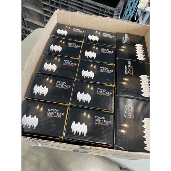 CASE OF NEW EDISON LIGHT BULBS