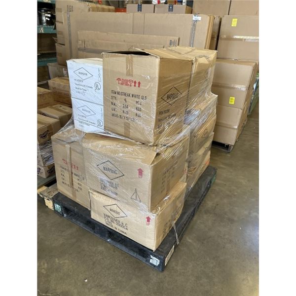 PALLET OF ASSORTED NEW LIGHTING, CEILING FIXTURE AND CHEANDELIERS, PEDANTS ETC