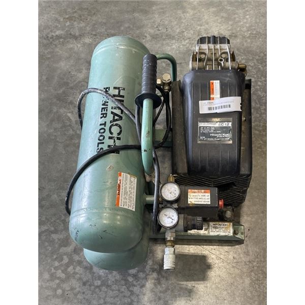HITACHI KOKI 2HP EC12 AIR COMPRESSOR. WORKING.
