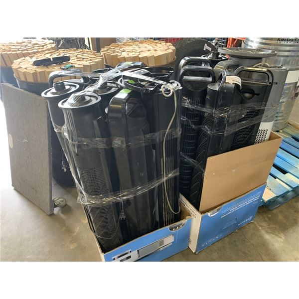 TWO BOXES OF TOWER FANS FOR PARTS OF REPAIR