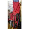 Image 1 : GOLF BAG OF LH SLAZENGER IRONS, WILSON DRIVERS WITH GOLFBALL SHAGGER OF EXPERIENCED GOLF BALLS