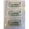 Image 2 : 3  MINT 1973 CANADIAN $1 BILLS, LAST ISSUES OF $1 BILL