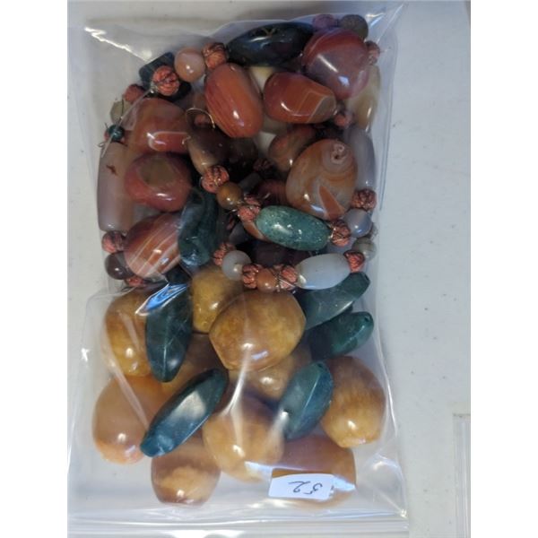 BAG OF SEMI PRECIOUS STONE BEADS