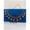 Image 1 : VINTAGE BLUE AND CLEAR GLASS STONES NECKLACES