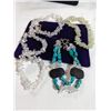 Image 1 : ROCK CRYSTAL AND OTHER NECKLACE AND 2 BRACELETS