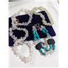 Image 2 : ROCK CRYSTAL AND OTHER NECKLACE AND 2 BRACELETS