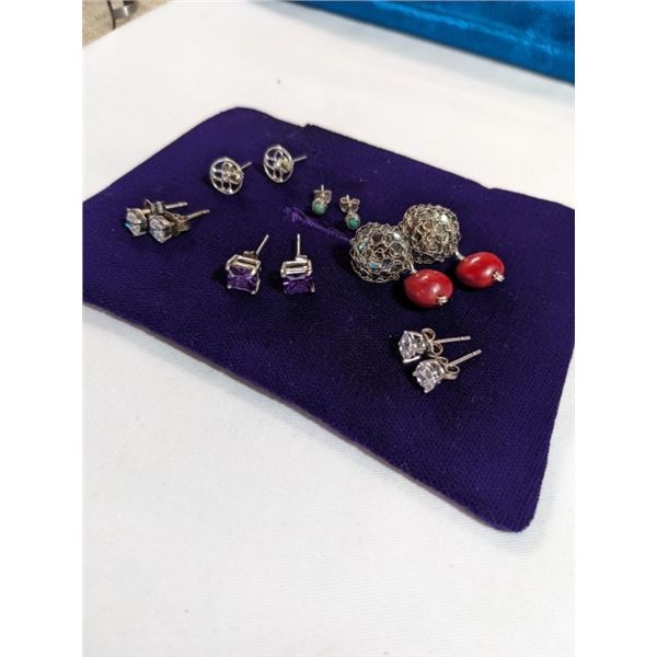 6 PAIRS OF 925 STERLING SILVER EARRINGS