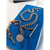 Image 2 : VINTAGE POCKET WATCH CHAIN W/ FOB AND POCKET WATCH KEY NUMBER ID