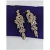 Image 1 : PAIR OF CRYSTAL STONES DANGLE EARRINGS