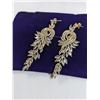 Image 2 : PAIR OF CRYSTAL STONES DANGLE EARRINGS
