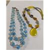 Image 1 : 2 VINTAGE MISC GLASS STONE BEADS SOME MURANO NECKLACES