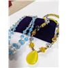 Image 2 : 2 VINTAGE MISC GLASS STONE BEADS SOME MURANO NECKLACES