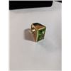 Image 2 : LARGE AND SOLID GREEN STONE RING, UNMARKED
