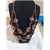 Image 1 : DOUBLE STRAND GLASS BEADS CHOKER MARKED THE LIMITED