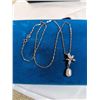 Image 2 : 925 STERLING SILVER ITALY CHAIN W/ REAL PEARL PENDANT NECKLACE
