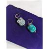Image 1 : PAIR OF STERLING SILVER HAND PAINTED OWL EARRINGS