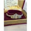 Image 2 : DAMAS DELUXE VINTAGE LADIES WATCH IN CASE, SOME STONES MISSING
