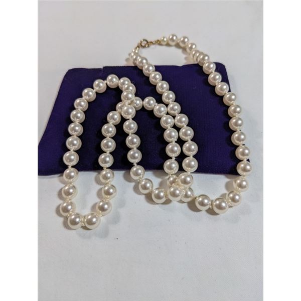 EXTRA LENGTH, HAND KNOTTED PEARLS NECKLACE, 27"