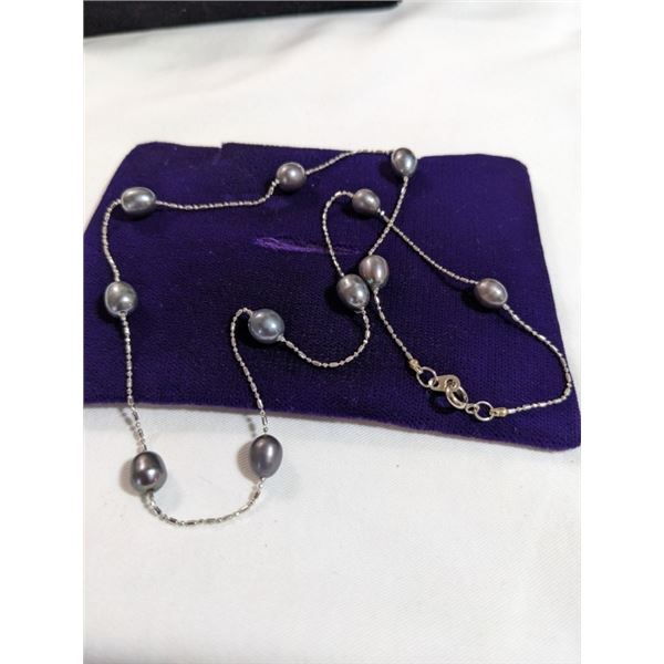 GENUINE BLACK PEARL NECKLACE