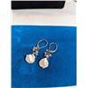 Image 1 : PAIR OF STERLING SILVER PEARL AND CRYSTAL BEADS DANGLE EARRINGS