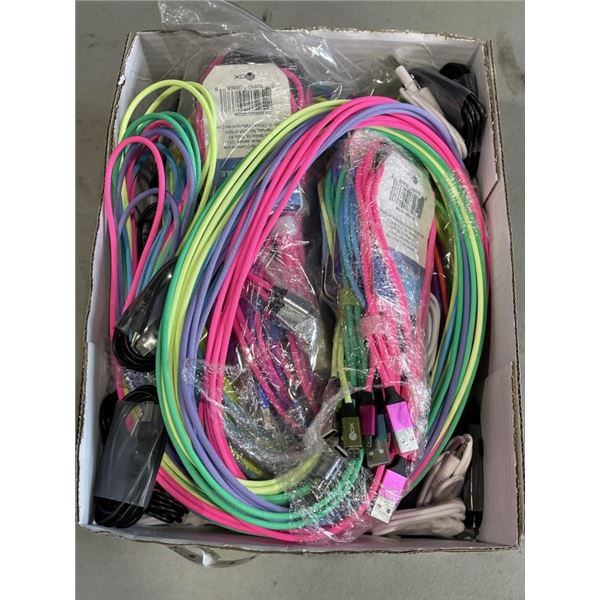 BOX OF NEW CHARGING CABLES