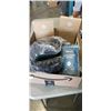 Image 1 : TRAY OF ASSORTED ITEMS INCLUDING KLIM CASETTE PLAYER, VIVO FLAT SCREEN TV COVER PROTECTOR, PET WELLB