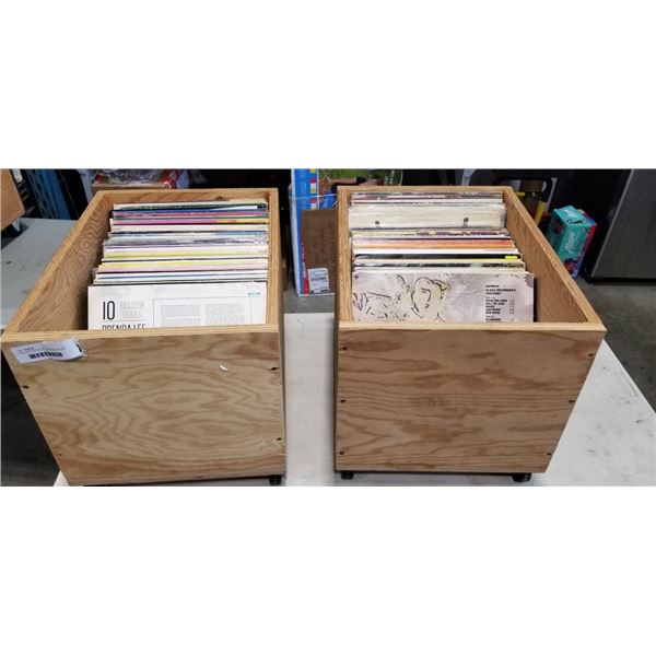 2 ROLLING CRATES OF ASSORTED VINTAGE RECORDS