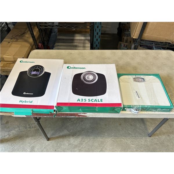 3 ADAMSON SCALES. 1 IS A-25, 1 IS HYBRID, 1 IS A21