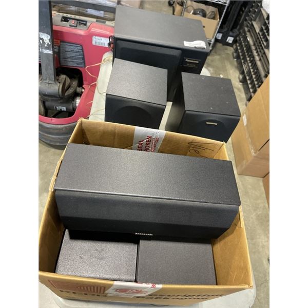 PANASONIC SB-AS250 SPEAKER SYSTEM W/ ADDITION PANASONIC SPEAKERS