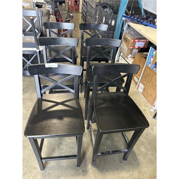 6 IKEA INGOLF BAR STOOLS