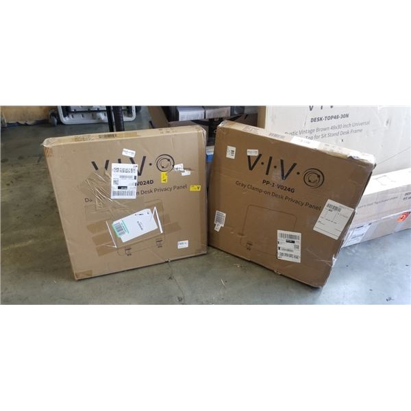 2 VIVO GRAY CLAMP-ON DESK PRIVACY PANELS