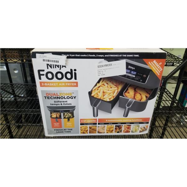 NINJA 8QT 6-IN-1 DUAL ZONE AIR FRYER - TESTED WORKING, RETAIL $239