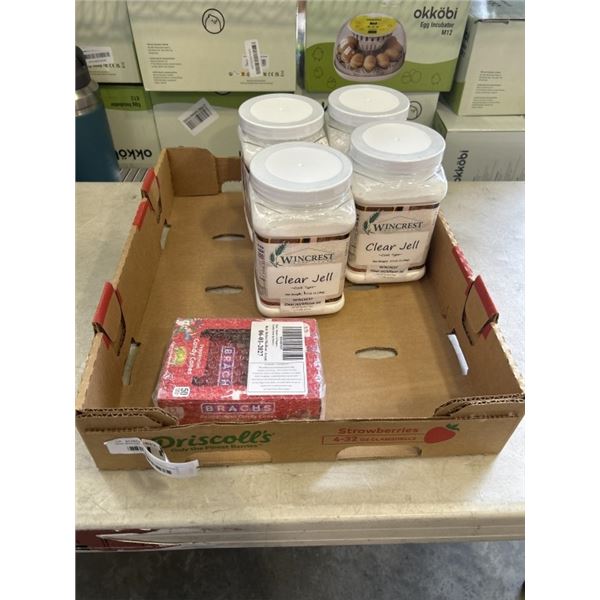 NEW BRACHS PEPPERMINT CANDY CANES (BBF 06-01-2027) AND 4 NEW WINCREST CLEAR JELL (BBF 03-17-2026)