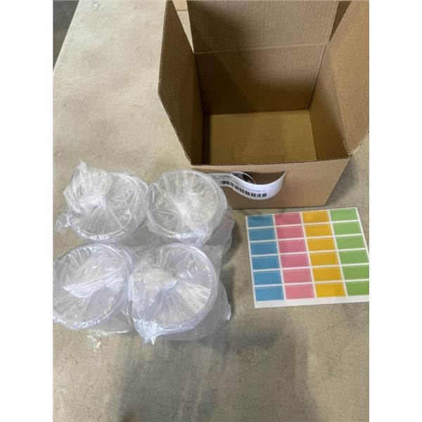 4 NEW 4PKS LIDDED ORGANIZERS W/ LABELS