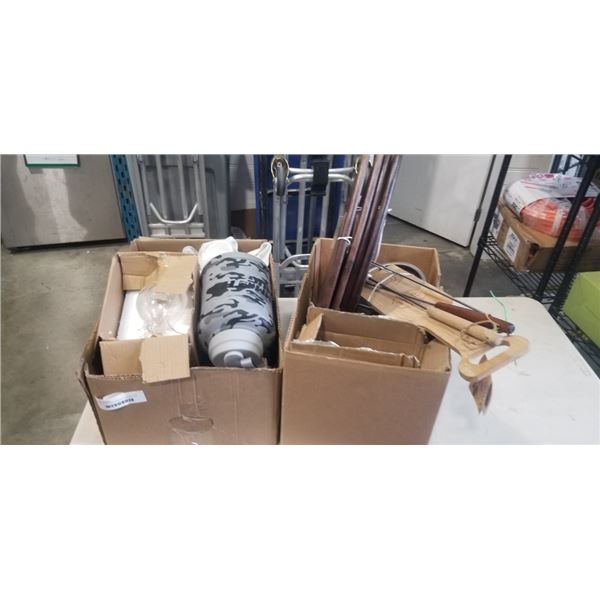 2 BOXES OF ASSORTED MODERN AND NEW DECOR