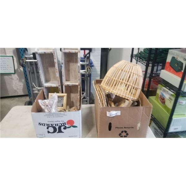 2 BOXES OF ASSORTED MODERN AND NEW DECOR
