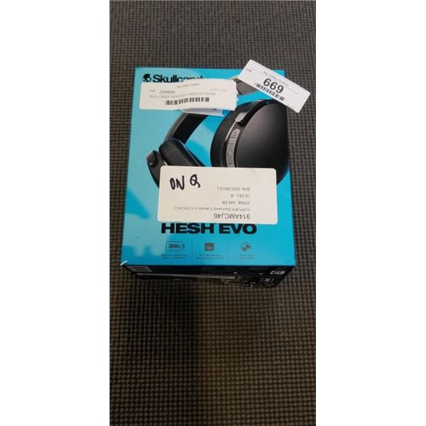 SKULLCANDY HESH EVO OVER EAR SOUND ISOLATING BLUETOOTH HEADPHONES - TESTED WORKING, RETAIL $99